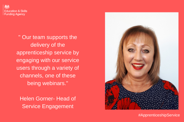 Sign up to our new apprenticeship service webinar programme – ESFA Digital