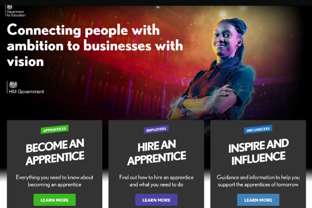 Apprenticeships.gov.uk homepage